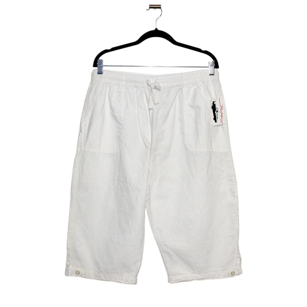 Vintage Ragtop 100% Cotton White Capris Size 1X NWT